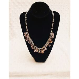 Vintage Pink/Maroon Glass Beaded Necklace Chunky Dangle Signed Avenue 22”